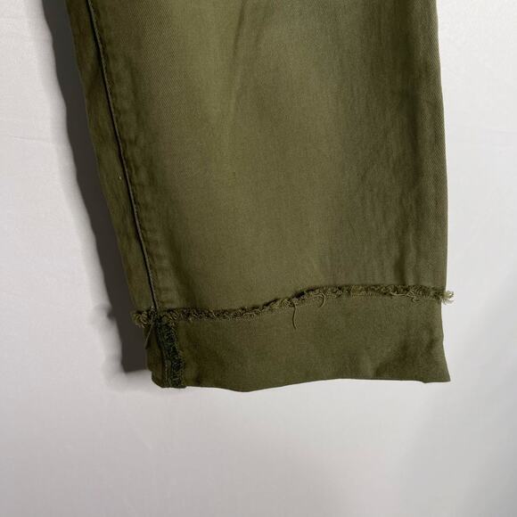 Rag & Bone Womens 26 Olive Green Buckley Chino Pants Cotton Raw Edge Roll Cuff - Picture 5 of 15